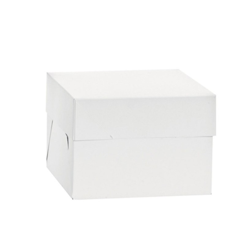 boîte en carton pour gâteau - blanc - 30.5 x 30.5 x H25cm - Decora