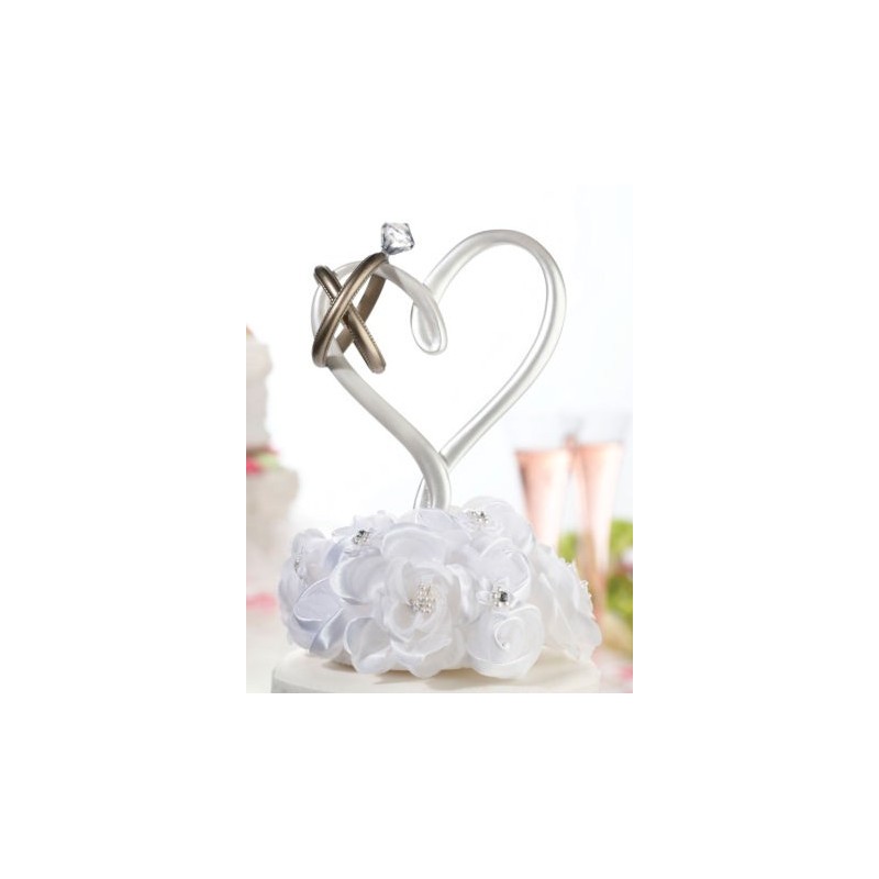Figurita - corazones y anillos de boda - 12cm x 20cm