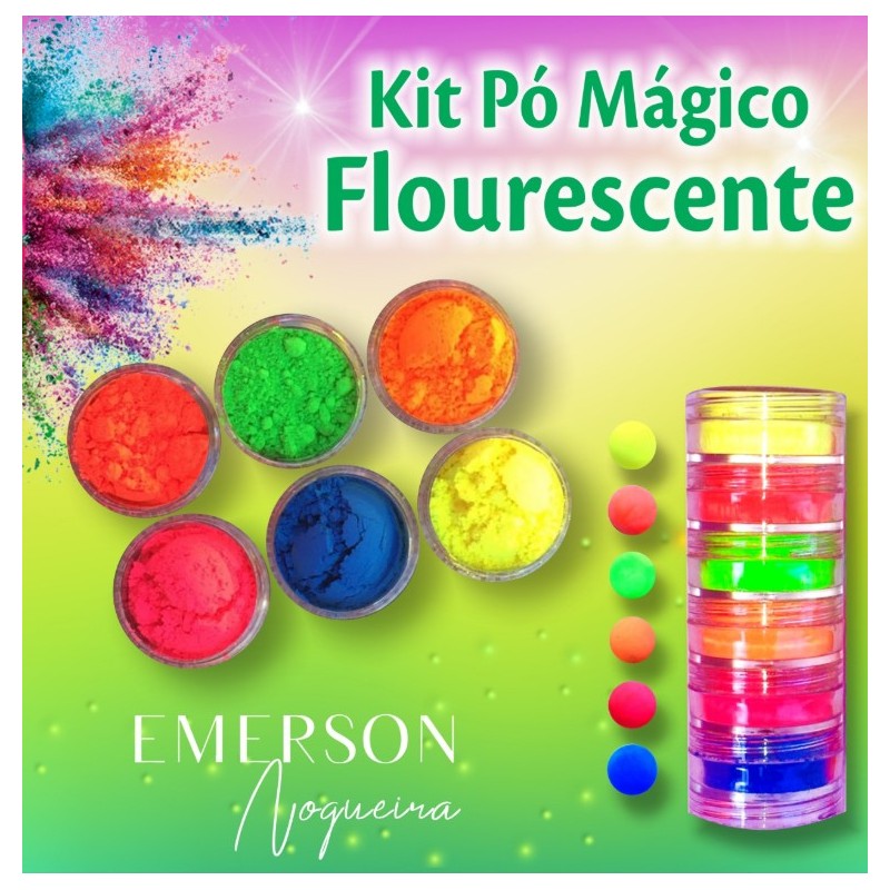 Kit de polvo mágico fluorescente - 6 piezas - 3 g cada una - Emerson
