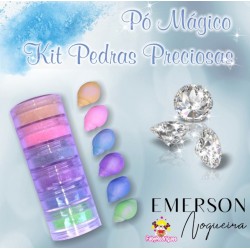 Kit de piedras preciosas opacas en polvo mágico - 6 piezas - 3 g cada una - Emerson