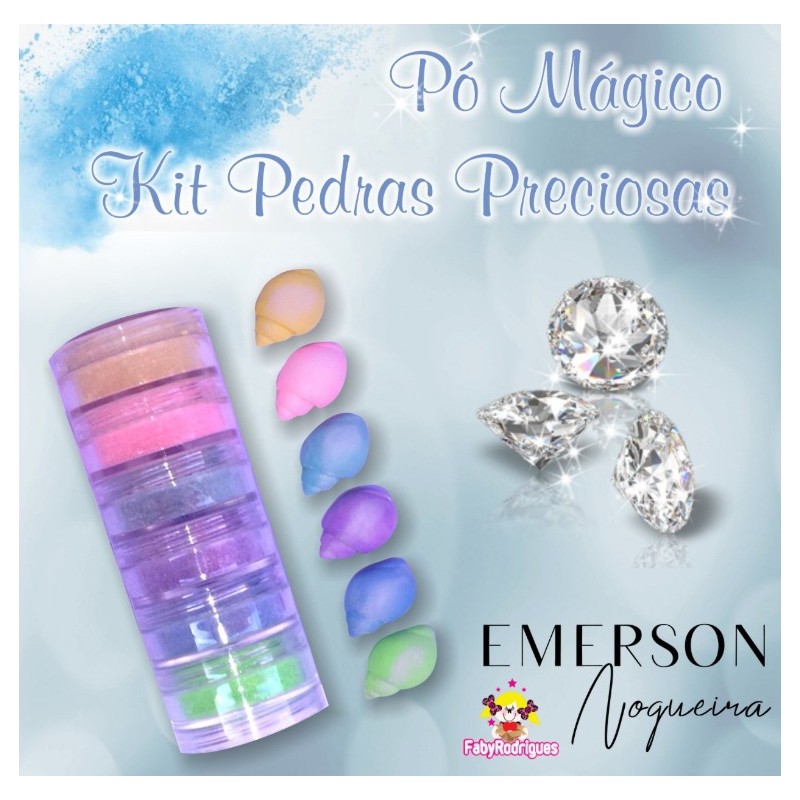 Kit di pietre preziose opache in polvere magica - 6 pezzi - 3g cad - Emerson