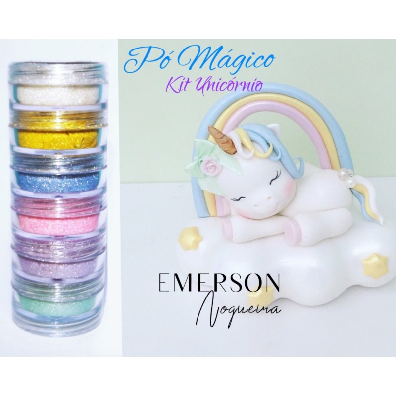 Kit poudre magique "licorne" - 6 pièces - 3g chacun - Emerson