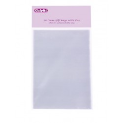 Large Clear Gift Bags with Ties - 50 piece
