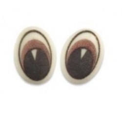 16 occhi in zucchero - marrone - 14 x 19 x 5 mm -  Günthart