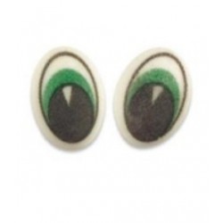 16 occhi in zucchero - verde - 14 x 19 x 5 mm -  Günthart