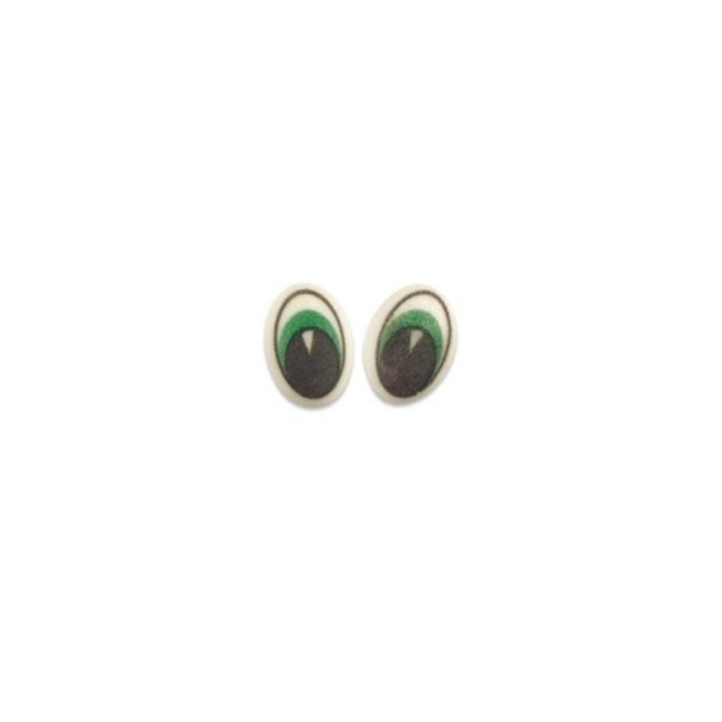 12 occhi in zucchero - verde - 17 x 29 x 5 mm -  Günthart