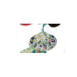kleiner blauer Hut "rosa Blume & Feder" - 35-70 x 10-50 mm