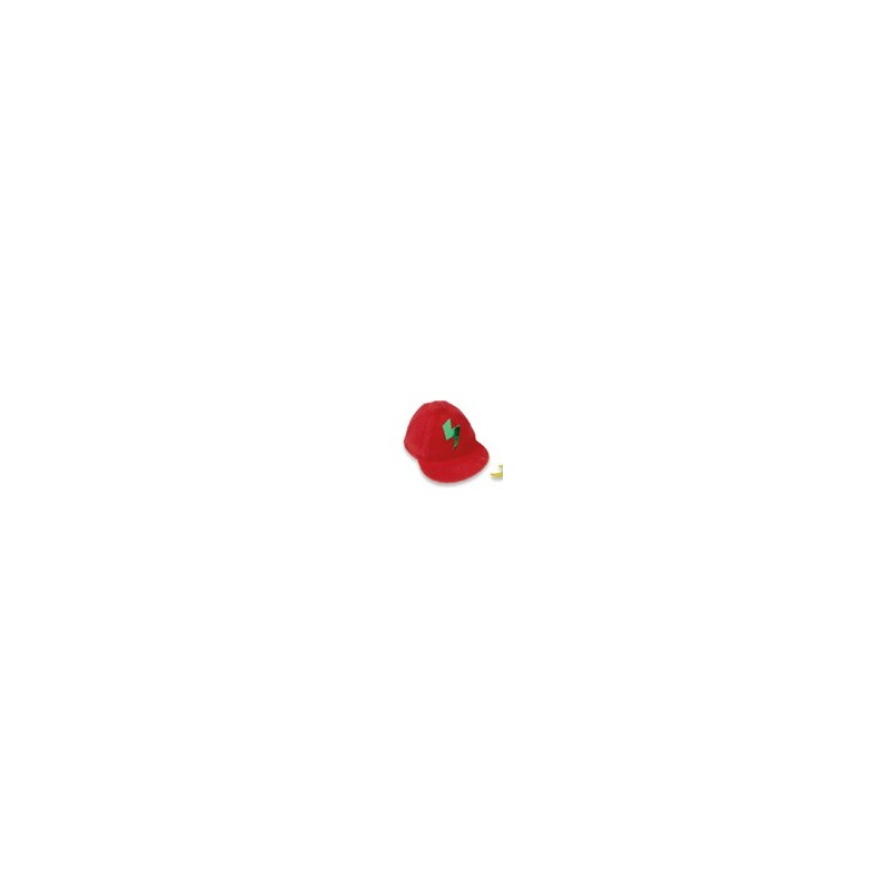 pequeña gorra roja con un rayo - 35-70 x 10-50 mm