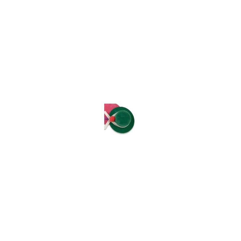 petit chapeau vert et pompon rouge - 35-70 x 10-50 mm