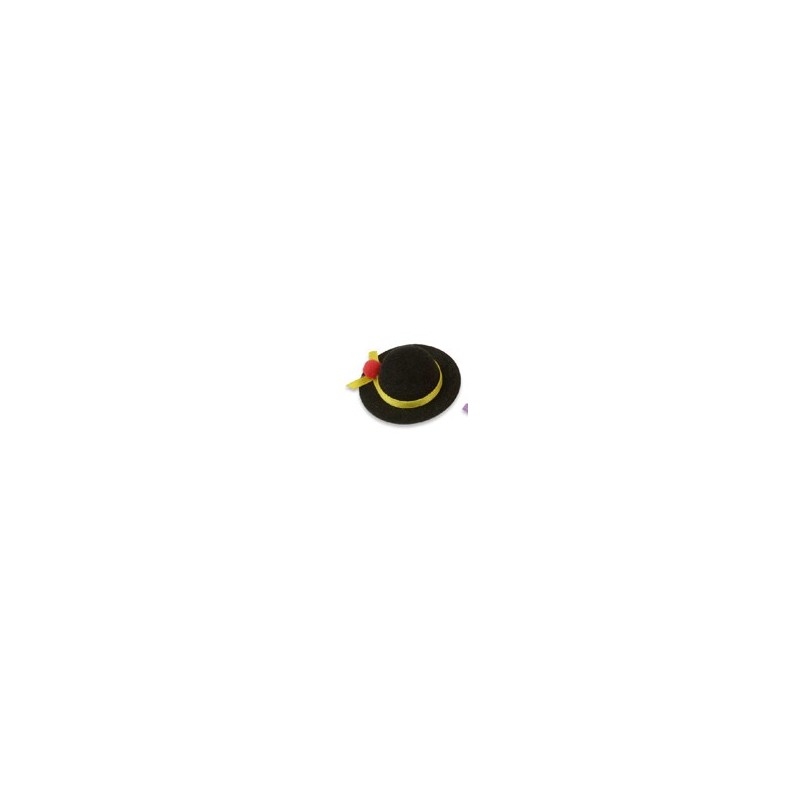 pequeño gorro negro y pompón rojo - 35-70 x 10-50 mm