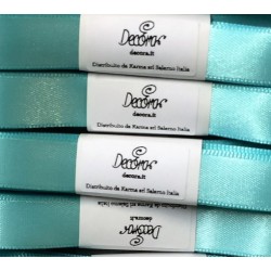 Satin ribbon Decora "turchese / turquoise" 0.59in x 196,85in