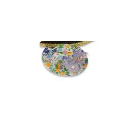 petit chapeau blanc avec fleur violet - 35-70 x 10-50 mm