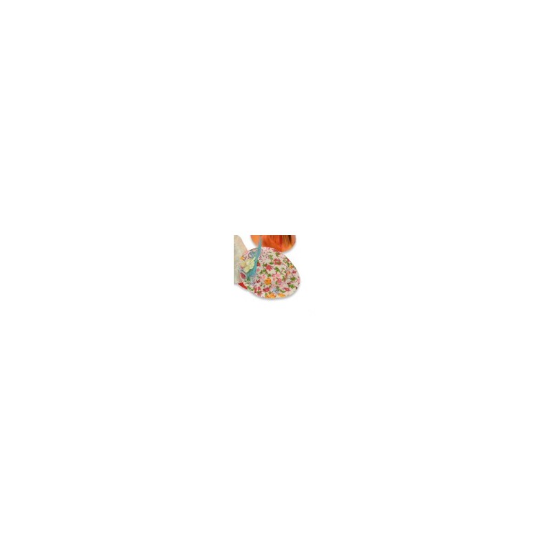 little white hat with orange flower - 35-70 x 10-50 mm