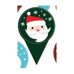 Mini Topper "Weihnachtsmann" bedruckter Karton 2 Seiten - ø 40 x 60 mm