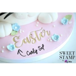 Full set embosser uppercase & lowercase letter - Curly - Sweet Stamp Amycakes