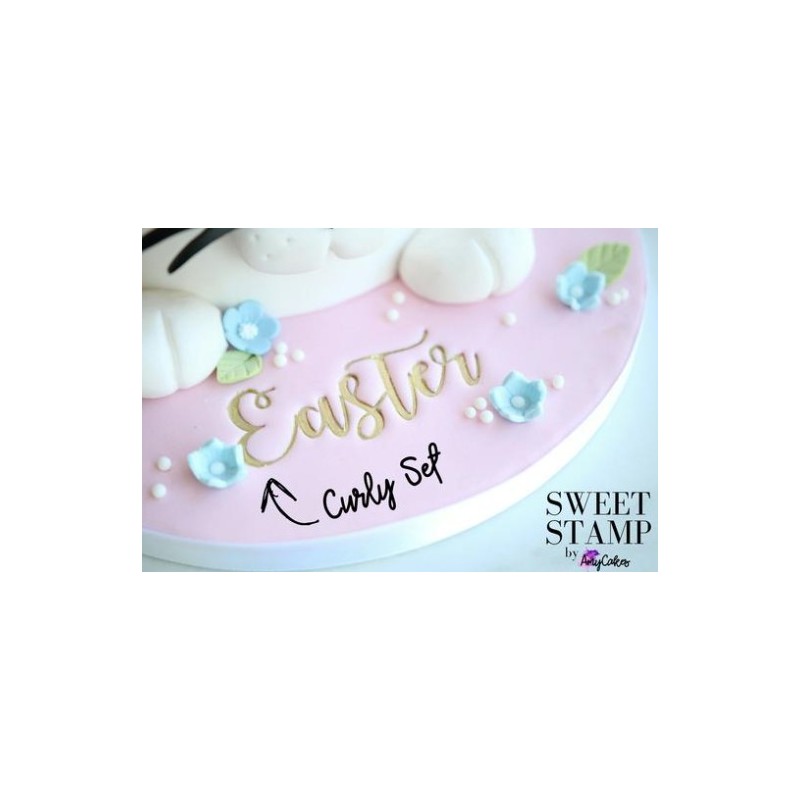 Full set embosser uppercase & lowercase letter - Curly - Sweet Stamp Amycakes