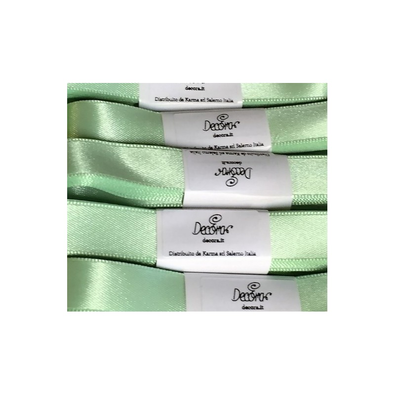 Satin ribbon Decora "verde mela / green apple" 0.59in x 196,85in
