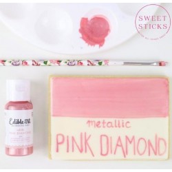 peinture alimentaire pink diamond metallic / rose diamant métallisé - Edible Art - 15ml