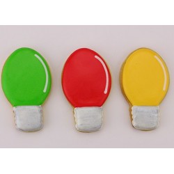 Cookie cutter christmas light bulb - 3 1/4" x 1 7/8" - Ann Clark