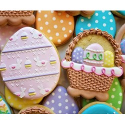 Cookie cutter flour box bakery's Easter basket - 3 3/4" x 3 1/8" - Ann Clark