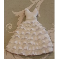 Ausstecher wedding dress / Hochzeitskleid - 10.16 x 9.5 cm - Ann Clark