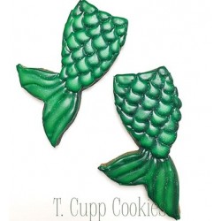 Cookie cutter mermaid tail - 4 1/4" x 2 1/4" - Ann Clark