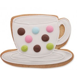 Cookie cutter tea cup with saucer - 2 5/8" - Ann Clark