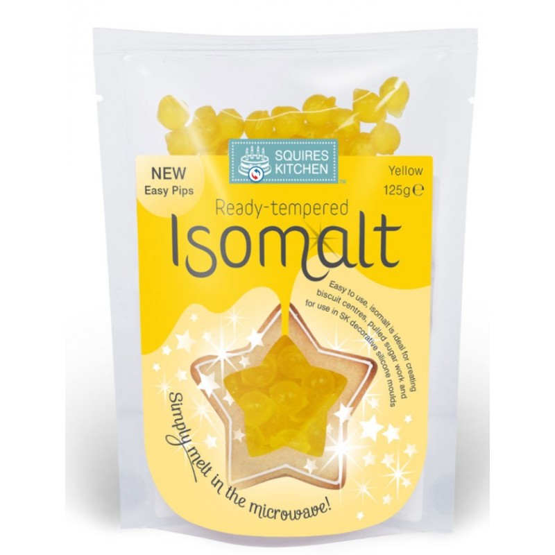 SK isomalt temperato pronto all'uso - yellow / giallo - 125g - Squires Kitchen