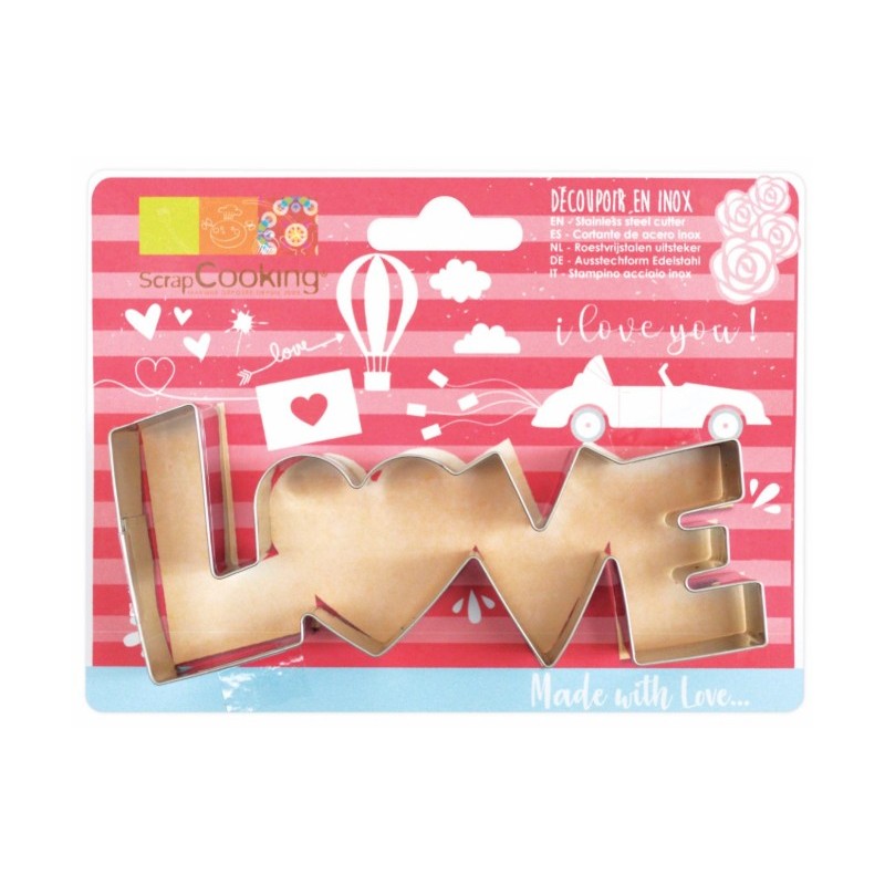 Découpoir inox Love - 13 cm x 5 cm - ScrapCooking