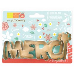 Merci / thank you (french) stainless cutter - 14,5 cm x 6 cm - ScrapCooking