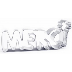 Merci / thank you (french) stainless cutter - 14,5 cm x 6 cm - ScrapCooking